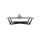 Rectangle Stone Top Cocktail Table with Cross Leg and Storage Shelf