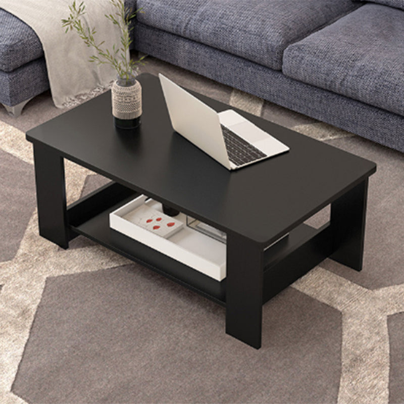 Rectangular 4 Legs Base Design Artificial Material Modern Style Coffee Table