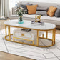 Oval Tempered Glass Frame Base Design Modern Style Coffee Table with Drawers