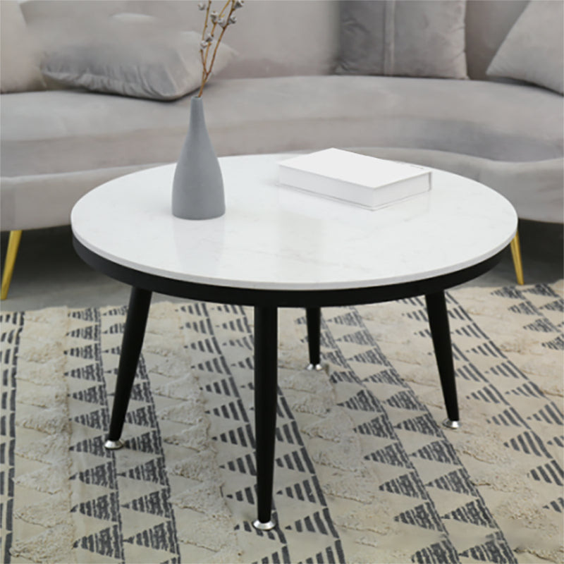 グラムラウンドフェイクマーブルコーヒーテーブル4脚1リビングルーム用のコーヒーテーブル