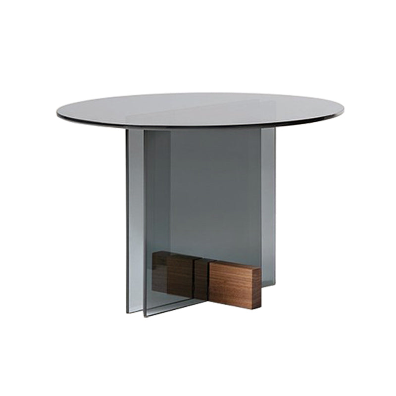 Tavolino moderno da 21,6 pollici in vetro rotondo.