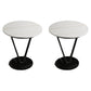 Round Side End Table with Slate Top, Contemporary Frame End Table