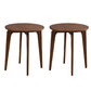 Scandinavian 19.6-inch Round Wood Top Side Table 3 Legs/4 Legs End Table Nut-Brown Four Leg 2 Clearhalo 'Coffee & Accent Tables' 'End & Side Tables' 'end_side_tables' 'furn' 'furn_end_side_tables' 'Furniture' 'Living Room Furniture' 5534008