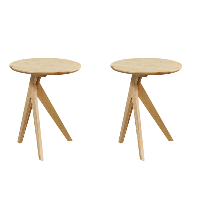 Scandinavian 19.6-inch Round Wood Top Side Table 3 Legs/4 Legs End Table Natural Three Leg 2 Clearhalo 'Coffee & Accent Tables' 'End & Side Tables' 'end_side_tables' 'furn' 'furn_end_side_tables' 'Furniture' 'Living Room Furniture' 5534010