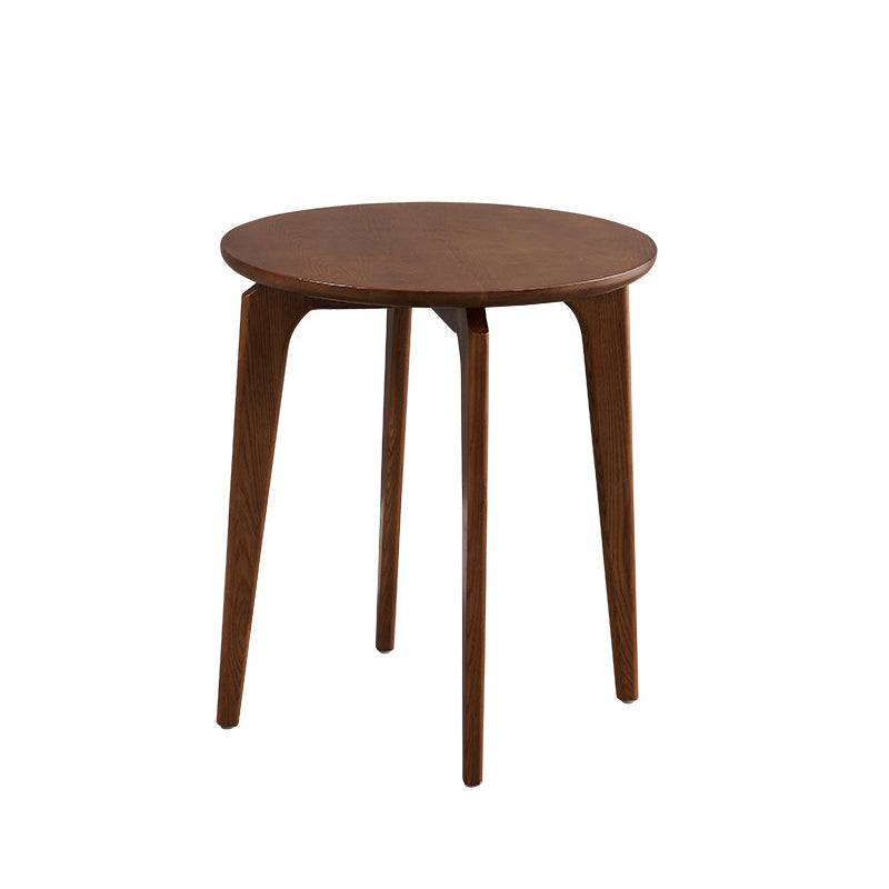 Scandinavian 19.6-inch Round Wood Top Side Table 3 Legs/4 Legs End Table Nut-Brown Four Leg 1 Clearhalo 'Coffee & Accent Tables' 'End & Side Tables' 'end_side_tables' 'furn' 'furn_end_side_tables' 'Furniture' 'Living Room Furniture' 5534016