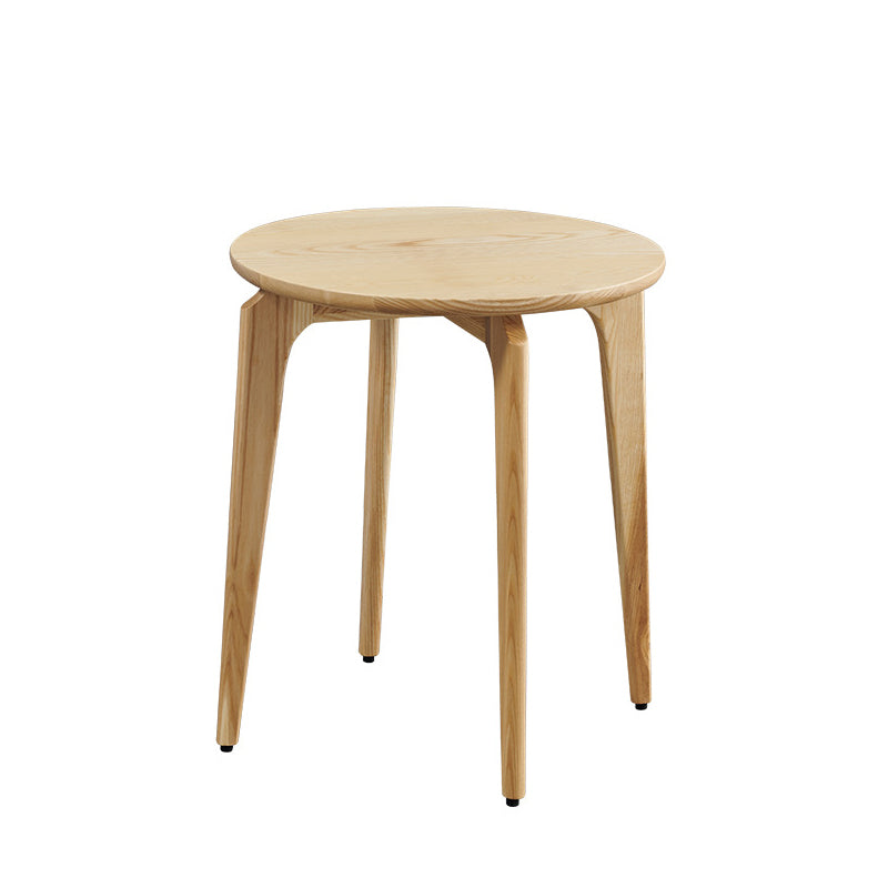 Scandinavian 19.6-inch Round Wood Top Side Table 3 Legs/4 Legs End Table Natural Four Leg 1 Clearhalo 'Coffee & Accent Tables' 'End & Side Tables' 'end_side_tables' 'furn' 'furn_end_side_tables' 'Furniture' 'Living Room Furniture' 5534018