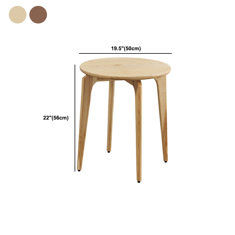 Scandinavian 19.6-inch Round Wood Top Side Table 3 Legs/4 Legs End Table Clearhalo 'Coffee & Accent Tables' 'End & Side Tables' 'end_side_tables' 'furn' 'furn_end_side_tables' 'Furniture' 'Living Room Furniture' 5534020