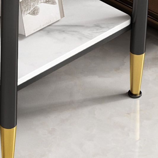 Pietra rettangolare 4 gambe Tavolo laterale di alto livello 21,65 pollici.