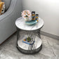 Contemporary Storage Frame End Table Round End Table with Slate Top
