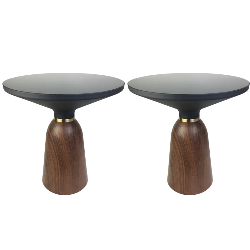 Dia 19,69 "tavolo di fascia alta in vetro nero rotondo tavolino cono moderno