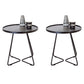 Mid-Century Metal Round Tray Top Side Table Iron Sled End Table Black 2 Clearhalo 'Coffee & Accent Tables' 'End & Side Tables' 'end_side_tables' 'furn' 'furn_end_side_tables' 'Furniture' 'Living Room Furniture' 5534209