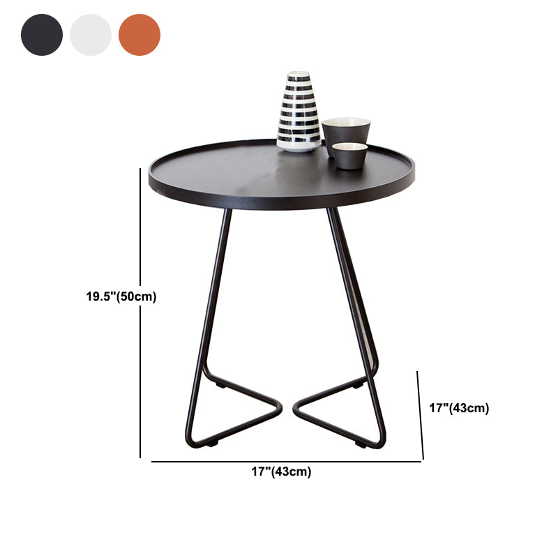 Mid-Century Metal Round Tray Top Side Table Iron Sled End Table Clearhalo 'Coffee & Accent Tables' 'End & Side Tables' 'end_side_tables' 'furn' 'furn_end_side_tables' 'Furniture' 'Living Room Furniture' 5534220