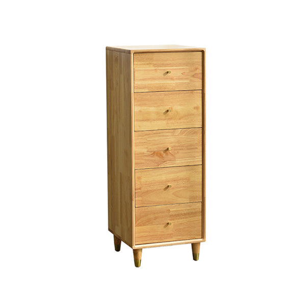 15.74" Wide Modern Wooden Accent Chest Rubberwood Chest with 5 Drawers