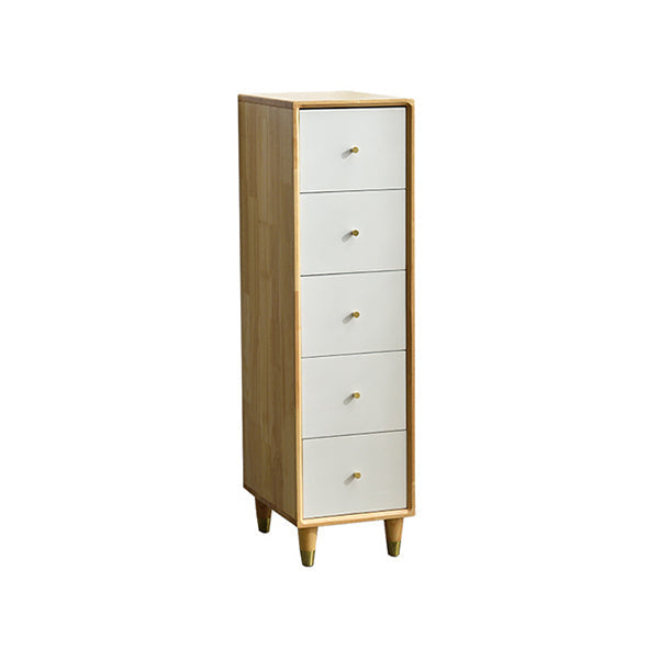 15.74" Wide Modern Wooden Accent Chest Rubberwood Chest with 5 Drawers