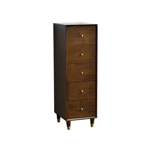 15.74" Wide Modern Wooden Accent Chest Rubberwood Chest with 5 Drawers