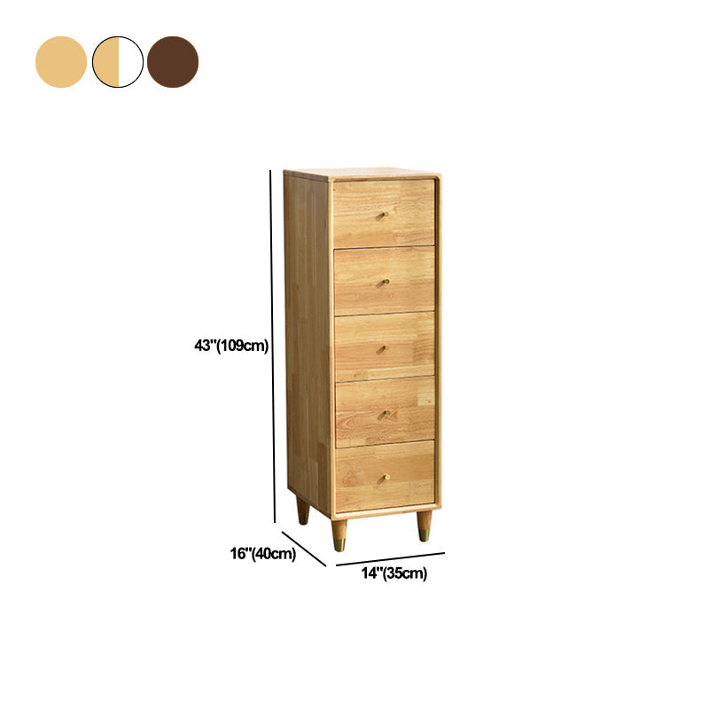 15.74 "幅のモダンな木製のアクセントチェストラバーウッドチェスト5つの引き出し付き