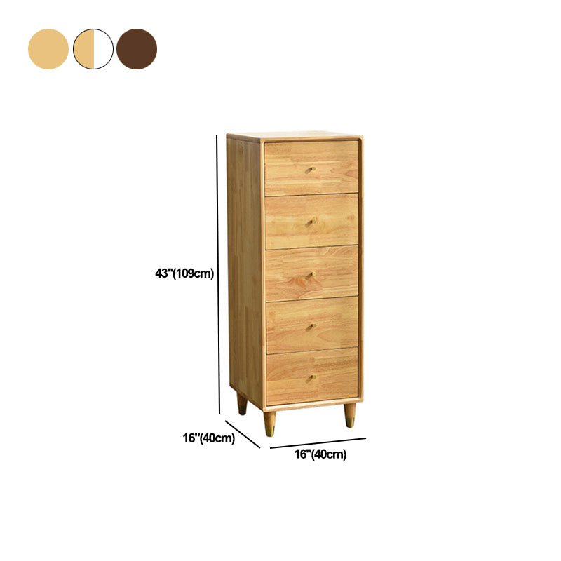 15.74" Wide Modern Wooden Accent Chest Rubberwood Chest with 5 Drawers