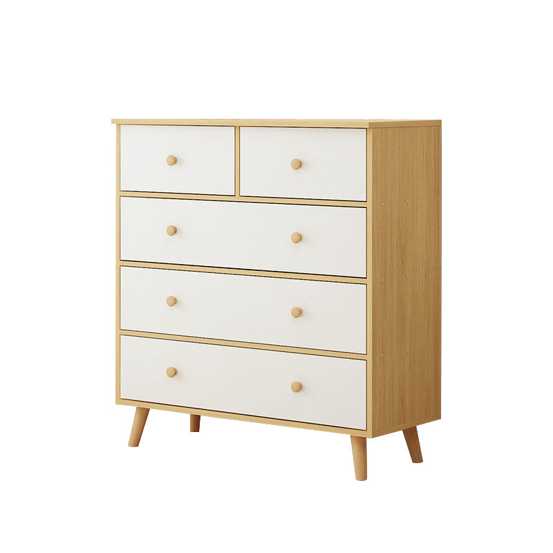 Contemporary Accent Chest with Drawers Wooden Straight Legs Chest 31"L x 16"W x 35"H 5 Brown Clearhalo 'Cabinets & Chests' 'cabinets_chests' 'furn' 'furn_cabinets_chests' 'Furniture' 'Living Room Furniture' 5534305