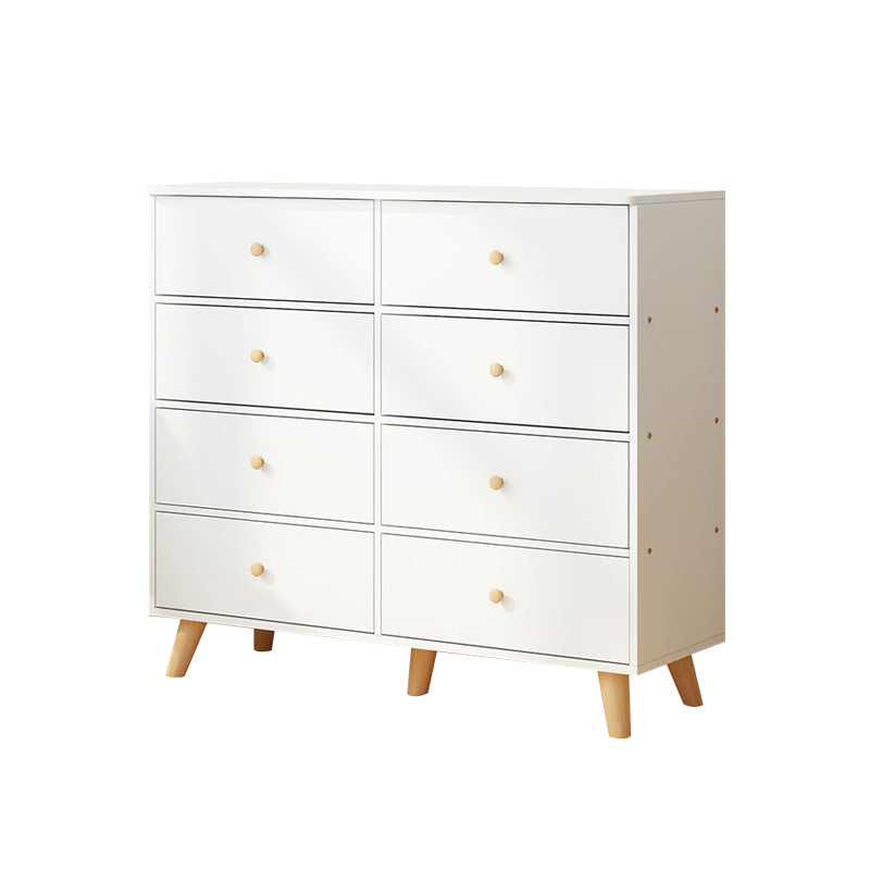 Contemporary Accent Chest with Drawers Wooden Straight Legs Chest 39"L x 16"W x 35"H 8 White Clearhalo 'Cabinets & Chests' 'cabinets_chests' 'furn' 'furn_cabinets_chests' 'Furniture' 'Living Room Furniture' 5534307
