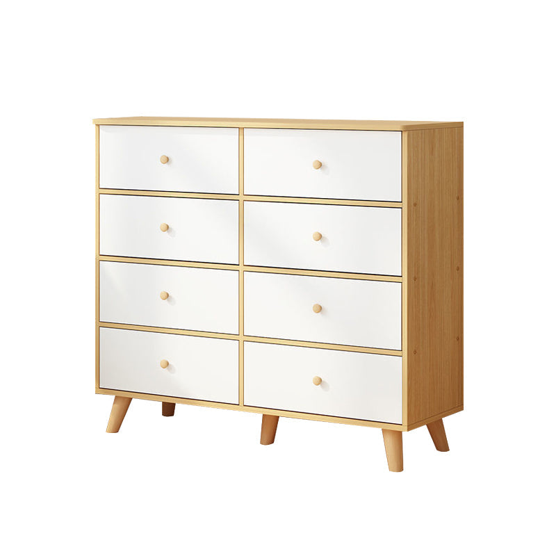 Contemporary Accent Chest with Drawers Wooden Straight Legs Chest 39"L x 16"W x 35"H 8 Brown Clearhalo 'Cabinets & Chests' 'cabinets_chests' 'furn' 'furn_cabinets_chests' 'Furniture' 'Living Room Furniture' 5534310