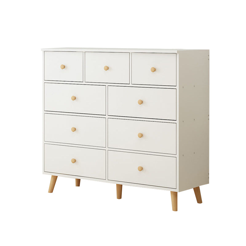 Contemporary Accent Chest with Drawers Wooden Straight Legs Chest 39"L x 16"W x 35"H 9 White Clearhalo 'Cabinets & Chests' 'cabinets_chests' 'furn' 'furn_cabinets_chests' 'Furniture' 'Living Room Furniture' 5534311