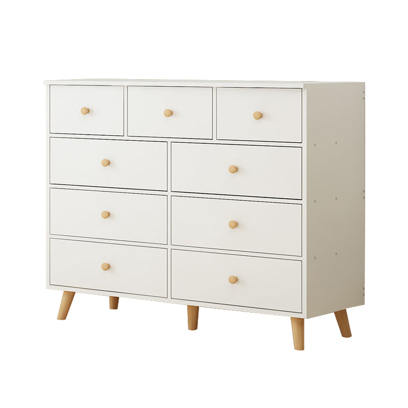 Contemporary Accent Chest with Drawers Wooden Straight Legs Chest 47"L x 16"W x 35"H 9 White Clearhalo 'Cabinets & Chests' 'cabinets_chests' 'furn' 'furn_cabinets_chests' 'Furniture' 'Living Room Furniture' 5534318