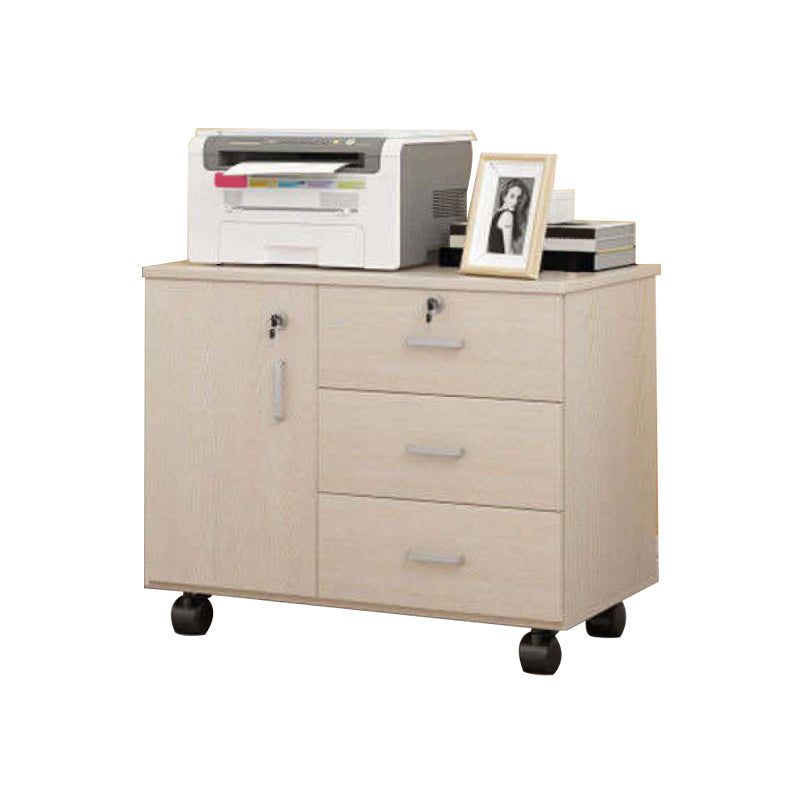 Modern Wooden Accent Cabinet with 1 Door Side Cabinet with Drawers