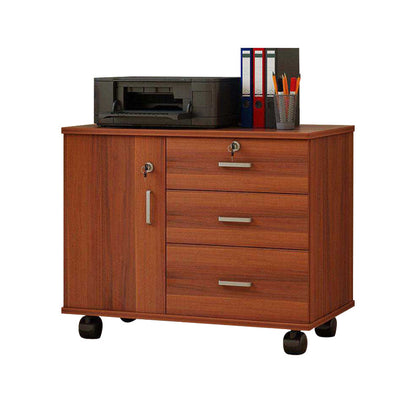 Modern Wooden Accent Cabinet with 1 Door Side Cabinet with Drawers