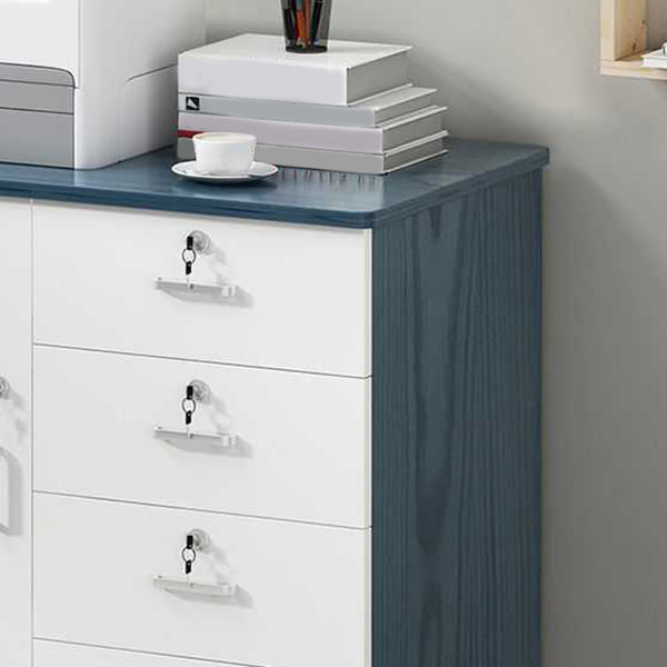 Modern Wooden Accent Cabinet with 1 Door Side Cabinet with Drawers