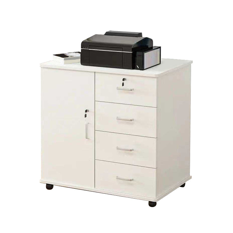 Modern Wooden Accent Cabinet with 1 Door Side Cabinet with Drawers