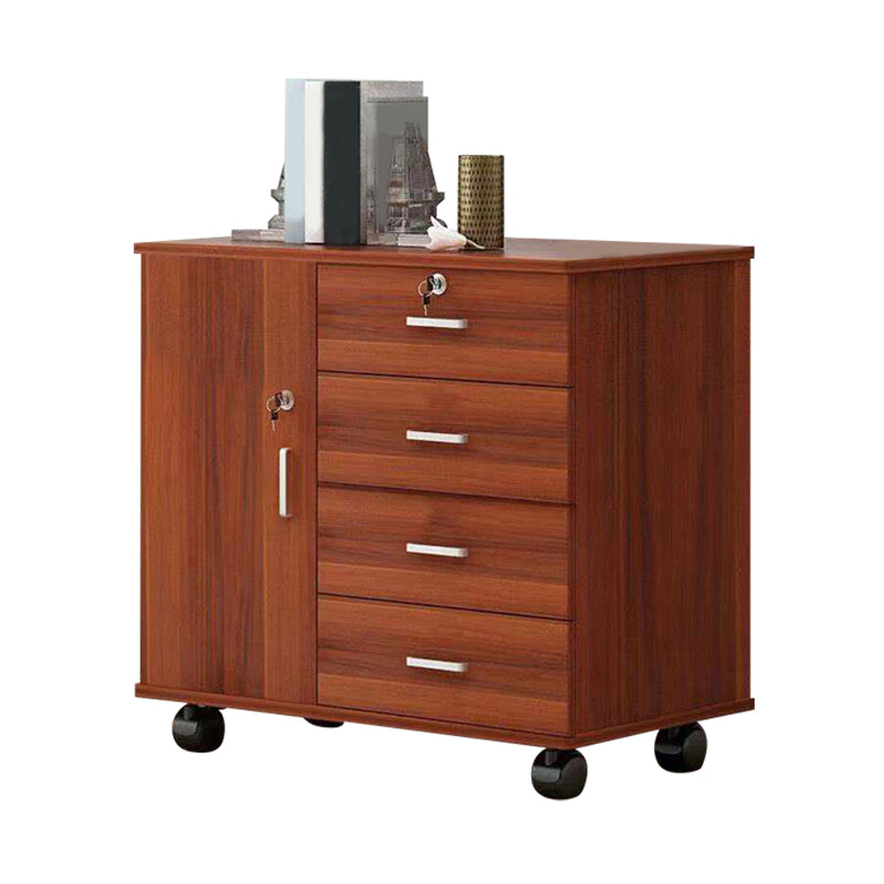 Modern Wooden Accent Cabinet with 1 Door Side Cabinet with Drawers