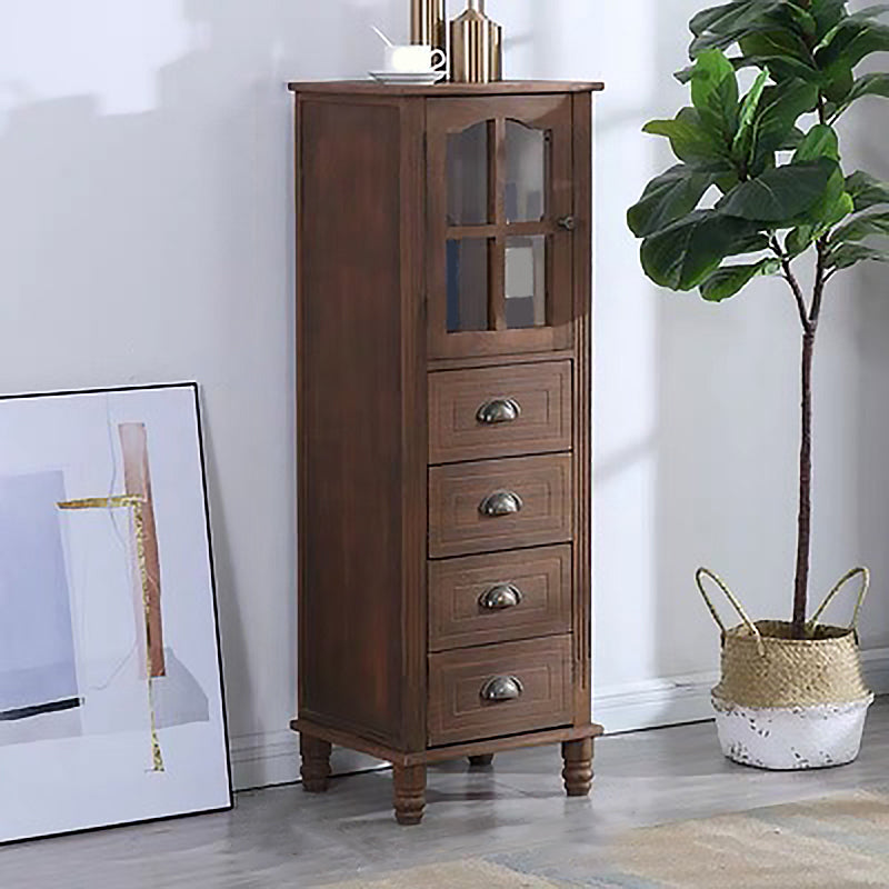 Houten accentkast met 1 deur 11,81 "brede rechthoekige zijkast