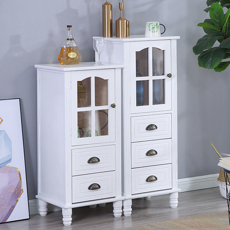 1ドアを備えた木材アクセントキャビネット11.81 "幅の長方形サイドキャビネット