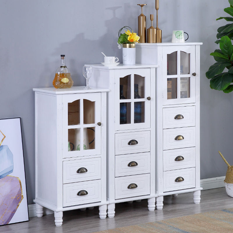 1ドアを備えた木材アクセントキャビネット11.81 "幅の長方形サイドキャビネット