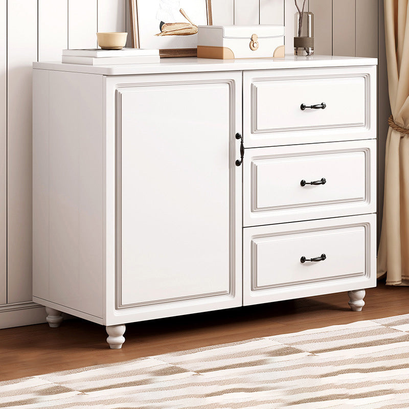 White Wood Accent Cabinet with Drawers 15.74" Wide Modern Standard Side Cabinet 31"L x 16"W x 30"H White Clearhalo 'Cabinets & Chests' 'cabinets_chests' 'furn' 'furn_cabinets_chests' 'Furniture' 'Living Room Furniture' 5534384
