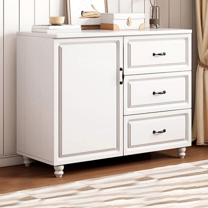 White Wood Accent Cabinet with Drawers 15.74" Wide Modern Standard Side Cabinet 31"L x 16"W x 30"H White Clearhalo 'Cabinets & Chests' 'cabinets_chests' 'furn' 'furn_cabinets_chests' 'Furniture' 'Living Room Furniture' 5534384
