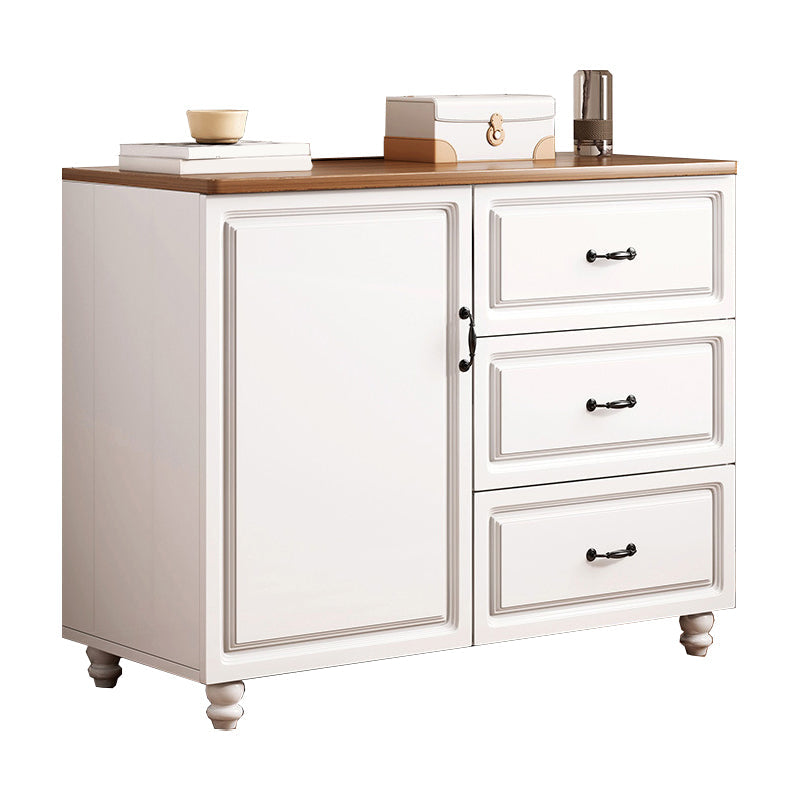 White Wood Accent Cabinet with Drawers 15.74" Wide Modern Standard Side Cabinet Clearhalo 'Cabinets & Chests' 'cabinets_chests' 'furn' 'furn_cabinets_chests' 'Furniture' 'Living Room Furniture' 5534397