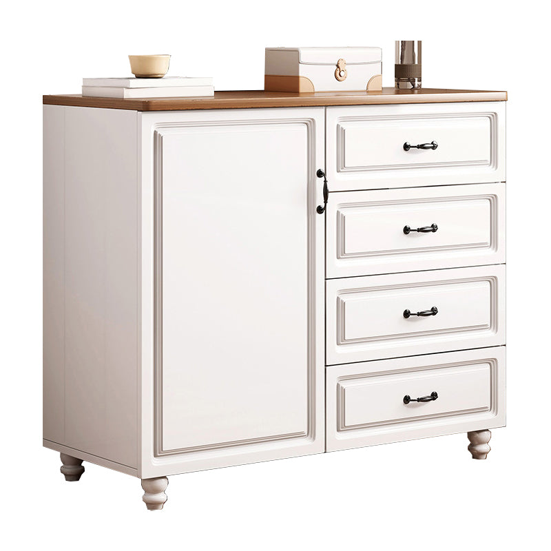 White Wood Accent Cabinet with Drawers 15.74" Wide Modern Standard Side Cabinet Clearhalo 'Cabinets & Chests' 'cabinets_chests' 'furn' 'furn_cabinets_chests' 'Furniture' 'Living Room Furniture' 5534398