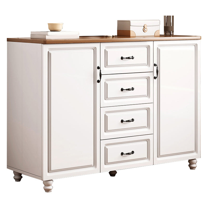 White Wood Accent Cabinet with Drawers 15.74" Wide Modern Standard Side Cabinet Clearhalo 'Cabinets & Chests' 'cabinets_chests' 'furn' 'furn_cabinets_chests' 'Furniture' 'Living Room Furniture' 5534399