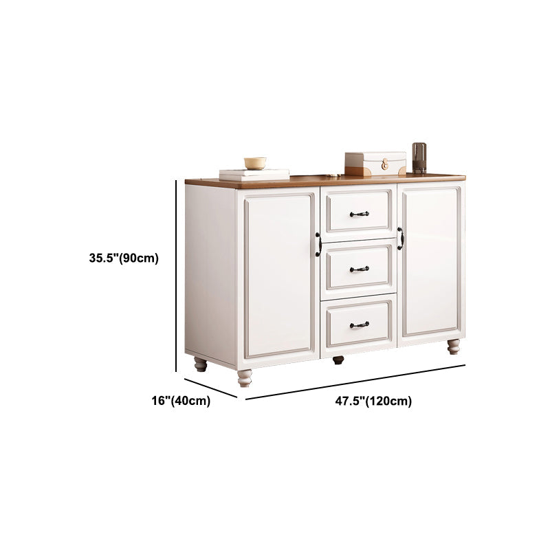 White Wood Accent Cabinet with Drawers 15.74" Wide Modern Standard Side Cabinet Clearhalo 'Cabinets & Chests' 'cabinets_chests' 'furn' 'furn_cabinets_chests' 'Furniture' 'Living Room Furniture' 5534404