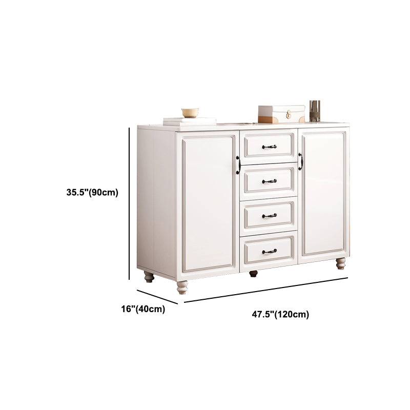 White Wood Accent Cabinet with Drawers 15.74" Wide Modern Standard Side Cabinet Clearhalo 'Cabinets & Chests' 'cabinets_chests' 'furn' 'furn_cabinets_chests' 'Furniture' 'Living Room Furniture' 5534405