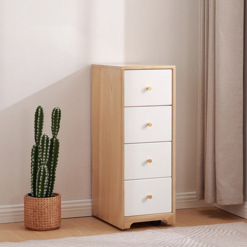 15.74" Wide Wood Accent Chest with Drawers Modern Lacquered Chest Natural Wood White Clearhalo 'Cabinets & Chests' 'cabinets_chests' 'furn' 'furn_cabinets_chests' 'Furniture' 'Living Room Furniture' 5534424