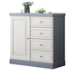 Rubberwood Accent Cabinett with 1 Door 15.74" Wide Modern Side Cabinet Gray White White 4 Clearhalo 'Cabinets & Chests' 'cabinets_chests' 'furn' 'furn_cabinets_chests' 'Furniture' 'Living Room Furniture' 5534442