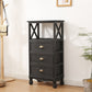 17.71" L * 11.81" W Accent Cabinet 3/2/1 - Drawer and 1 - Door Chest 18"L x 12"W x 36"H Black Clearhalo 'Cabinets & Chests' 'cabinets_chests' 'furn' 'furn_cabinets_chests' 'Furniture' 'Living Room Furniture' 5534510