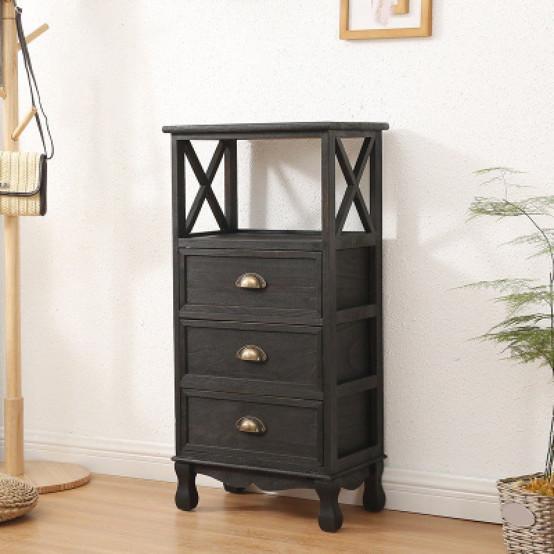 17.71" L * 11.81" W Accent Cabinet 3/2/1 - Drawer and 1 - Door Chest 18"L x 12"W x 36"H Black Clearhalo 'Cabinets & Chests' 'cabinets_chests' 'furn' 'furn_cabinets_chests' 'Furniture' 'Living Room Furniture' 5534510