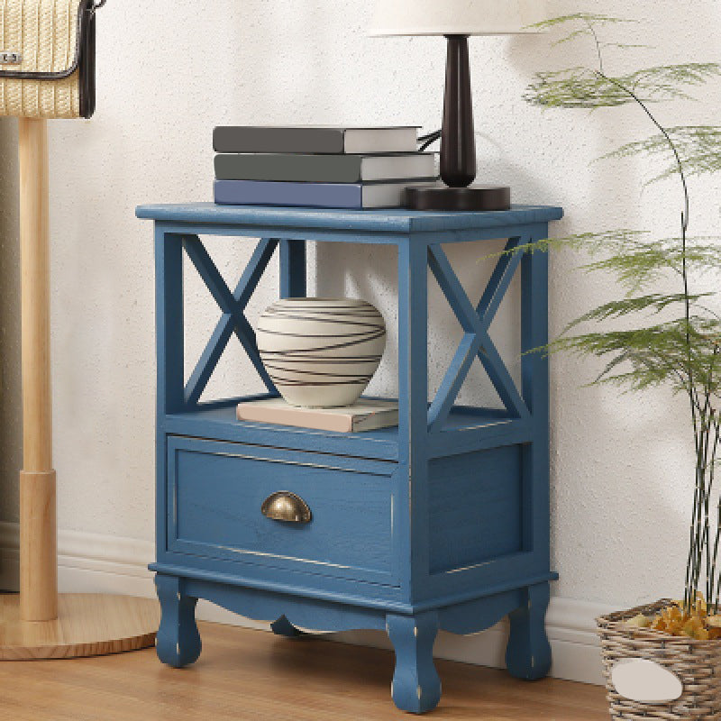 17.71" L * 11.81" W Accent Cabinet 3/2/1 - Drawer and 1 - Door Chest 17.5"L x 12"W x 23.5"H Blue Clearhalo 'Cabinets & Chests' 'cabinets_chests' 'furn' 'furn_cabinets_chests' 'Furniture' 'Living Room Furniture' 5534511