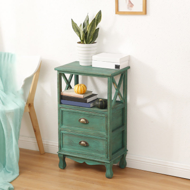 17.71" L * 11.81" W Accent Cabinet 3/2/1 - Drawer and 1 - Door Chest 18"L x 12"W x 29.5"H Green Clearhalo 'Cabinets & Chests' 'cabinets_chests' 'furn' 'furn_cabinets_chests' 'Furniture' 'Living Room Furniture' 5534514