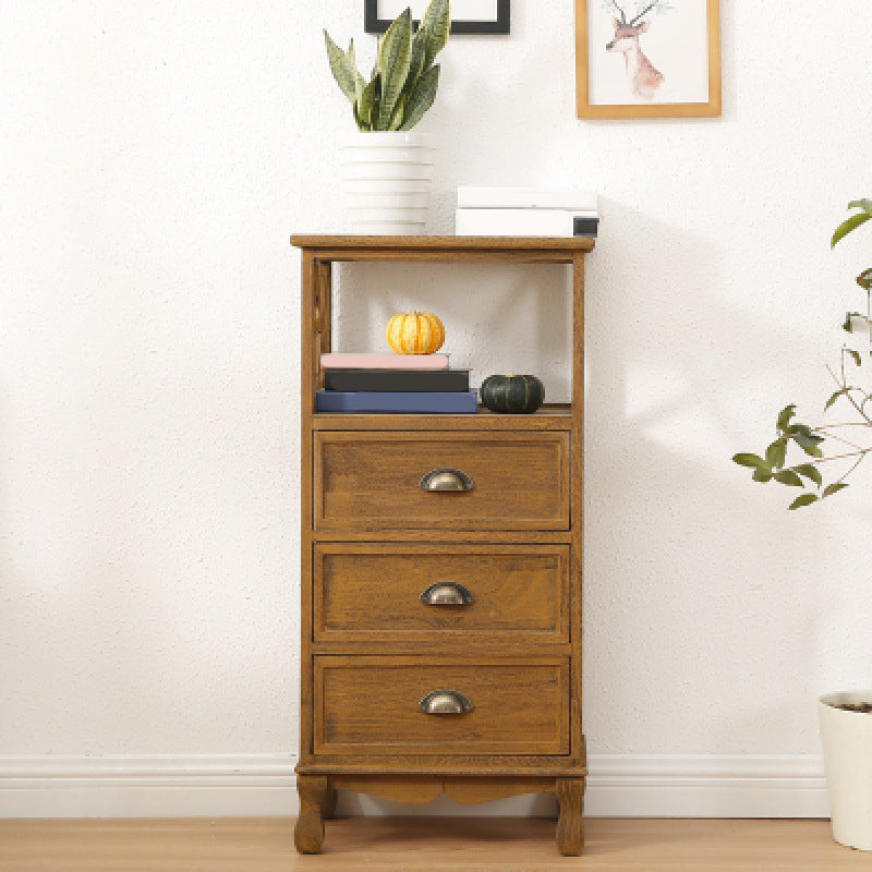 17.71" L * 11.81" W Accent Cabinet 3/2/1 - Drawer and 1 - Door Chest 18"L x 12"W x 36"H Brown Clearhalo 'Cabinets & Chests' 'cabinets_chests' 'furn' 'furn_cabinets_chests' 'Furniture' 'Living Room Furniture' 5534517