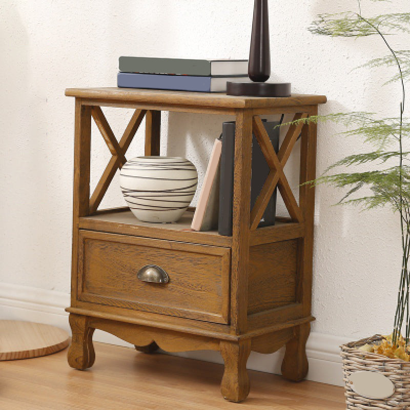 17.71" L * 11.81" W Accent Cabinet 3/2/1 - Drawer and 1 - Door Chest 17.5"L x 12"W x 23.5"H Brown Clearhalo 'Cabinets & Chests' 'cabinets_chests' 'furn' 'furn_cabinets_chests' 'Furniture' 'Living Room Furniture' 5534525