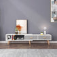 12" - Brede houten tv-standaard, verschuifbare Scandinavische tv-console met 2/3/4 lades